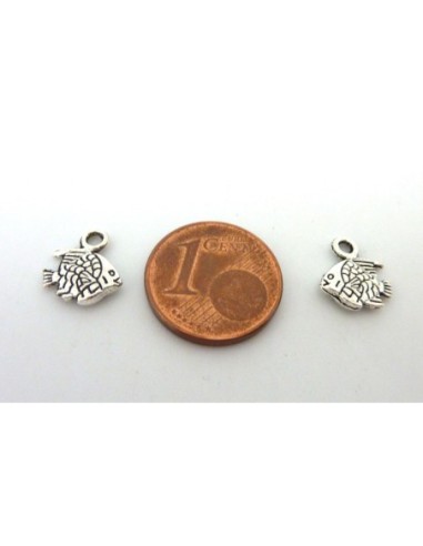 Charm poisson argenté pour création DIY