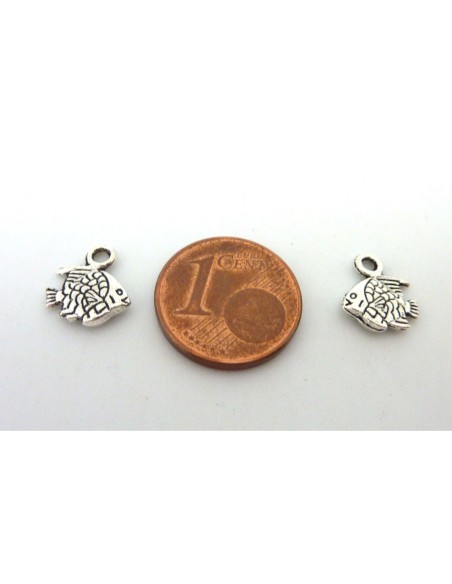 Charm poisson argenté pour création DIY