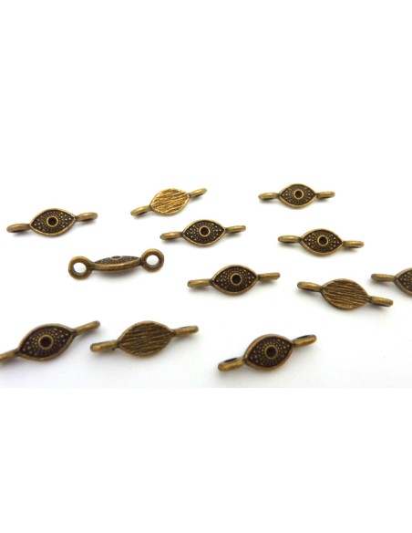 R-10 Perles connecteur losange 18,3mm en métal de couleur bronze