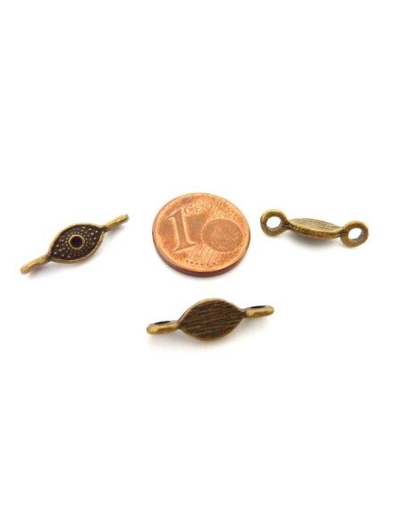 R-10 Perles connecteur losange 18,3mm en métal de couleur bronze