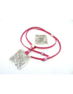 Pendentif estampe filigrane carré 49,4mm en métal argenté 2