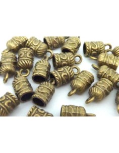 R-2 Embouts pour cordon 5mm en métal de couleur bronze