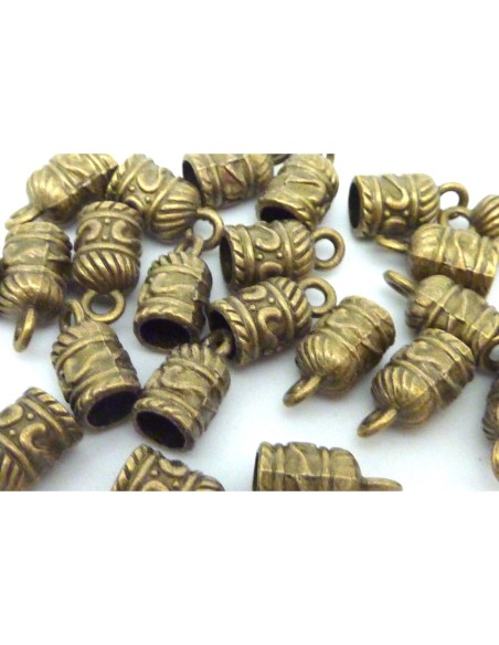 R-2 Embouts pour cordon 5mm en métal de couleur bronze