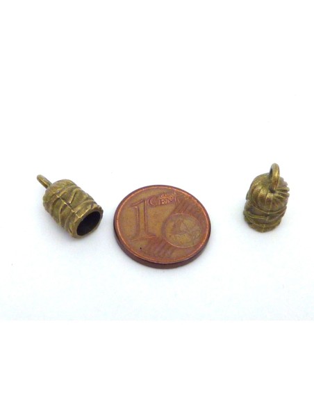 R-2 Embouts pour cordon 5mm en métal de couleur bronze
