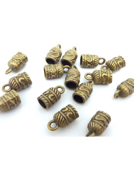 R-2 Embouts pour cordon 5mm en métal de couleur bronze
