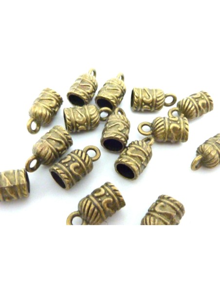 R-2 Embouts pour cordon 5mm en métal de couleur bronze