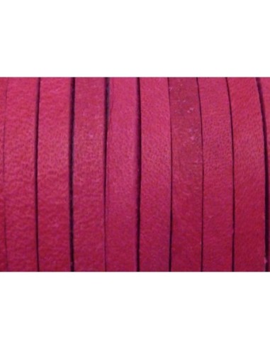 1m Cuir carré 3,3mm de couleur rose fuchsia - CUIR