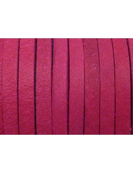 1m Cuir carré 3,3mm de couleur rose fuchsia - CUIR