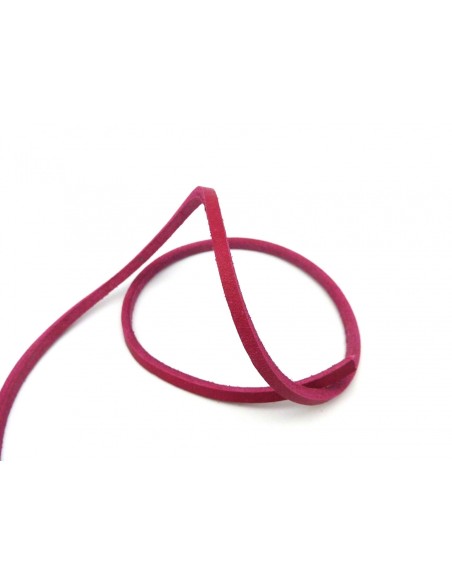 1m Cuir carré 3,3mm de couleur rose fuchsia - CUIR