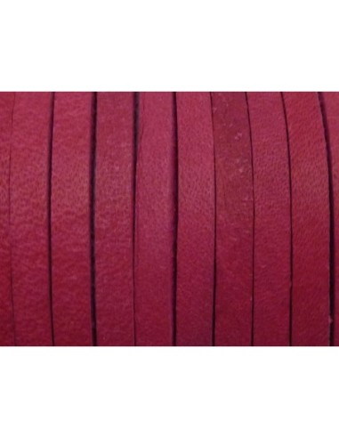 1m Cuir carré 3,3mm de couleur rose fuchsia - CUIR
