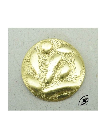 Cabochon, estampe, pendentif rond gravé Vintage Années 60-70 en lait