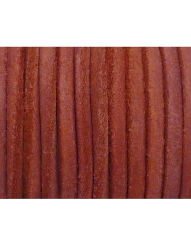 R-1m de Cordon cuir rond 3mm de couleur rose /rouge