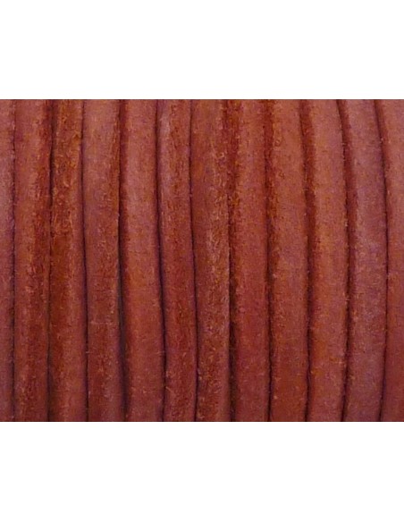 R-1m de Cordon cuir rond 3mm de couleur rose /rouge