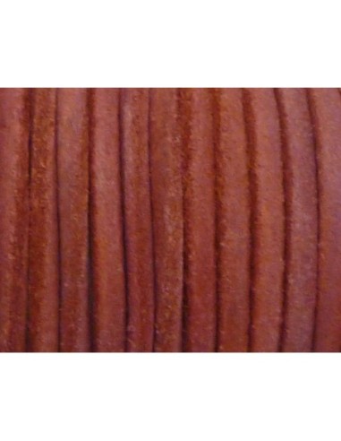 R-1m de Cordon cuir rond 3mm de couleur rose...