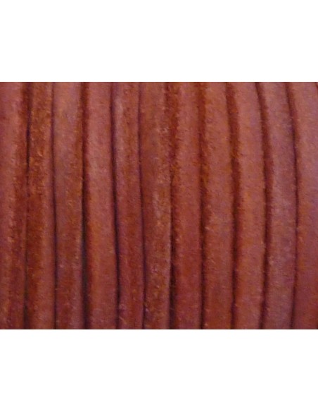 R-1m de Cordon cuir rond 3mm de couleur rose /rouge