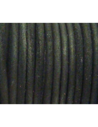 R-1m de Cordon cuir rond 3mm de couleur noir...