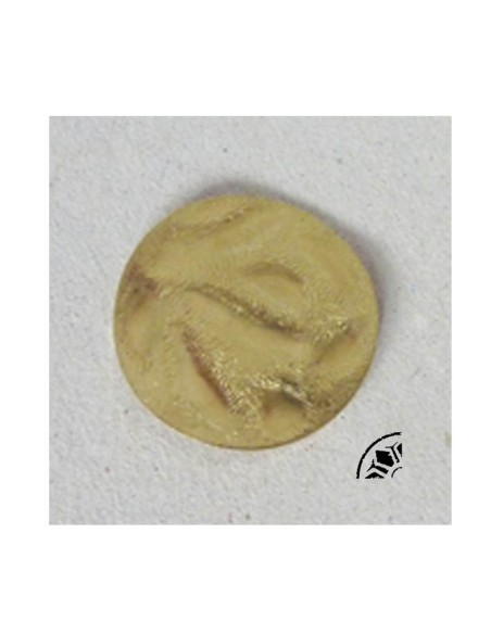 Cabochon, estampe, pendentif rond gravé Vintage Années 60-70 en lait