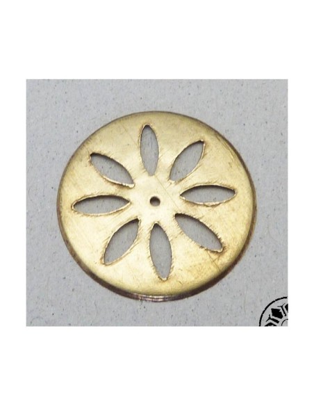 Pendentif, estampe, rond fleur, rosace Vintage Années 60 en laiton