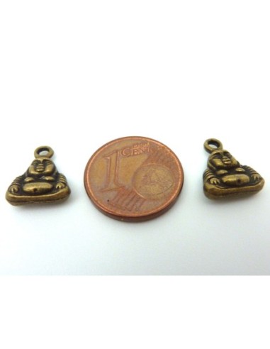 Breloque bouddha en métal de couleur bronze