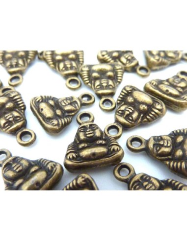 Breloque bouddha en métal de couleur bronze