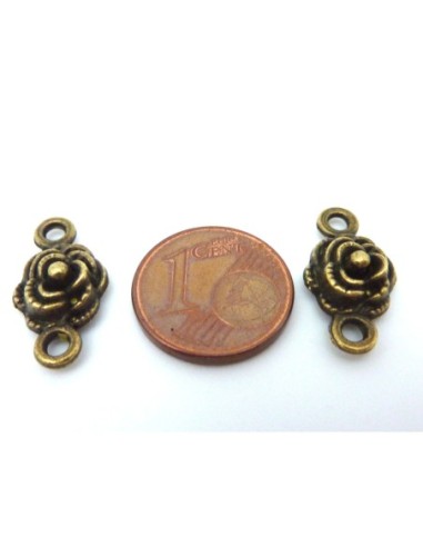 R-10 Perles connecteur rose 9,4mm en métal de...