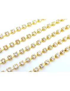 Chainette strass doré finé en métal