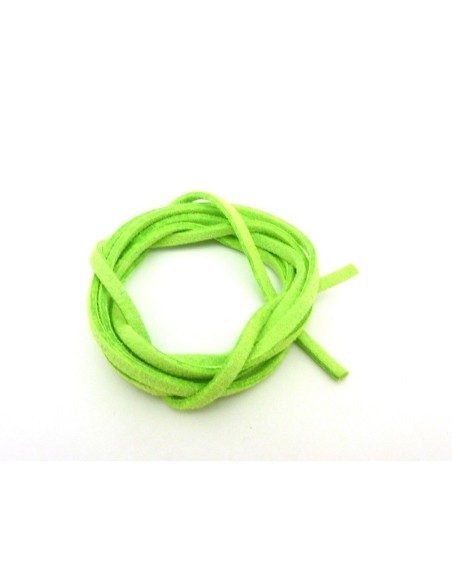 Cordon suédine 3mm, aspect daim de couleur vert fluo Cordon suédine 3mm, aspect daim de couleur vert fluo
