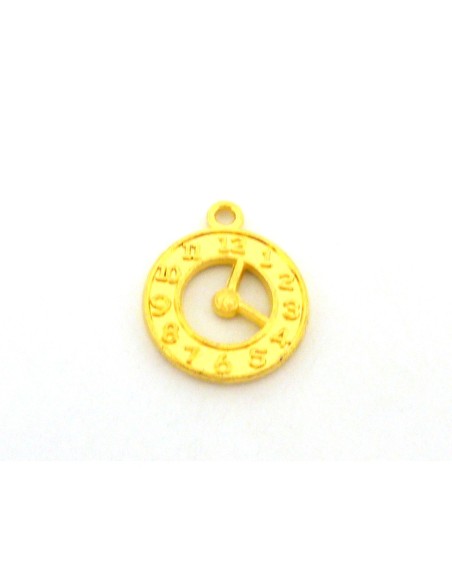 Pendentif horloge en métal doré Pendentif horloge en métal doré
