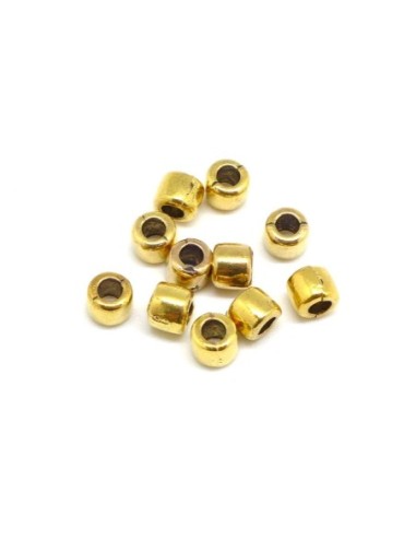 Perle doré tube 5mm en métal pas chère