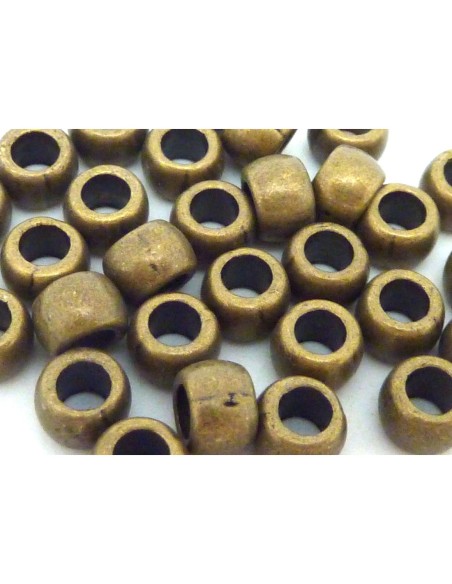 perle ronde bronze en métal à gros trou
