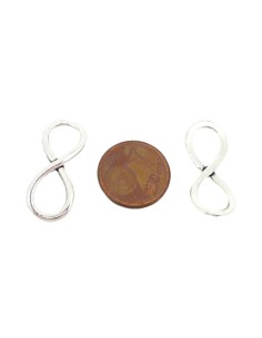 Perle infini argenté 25mm x 10mm 2