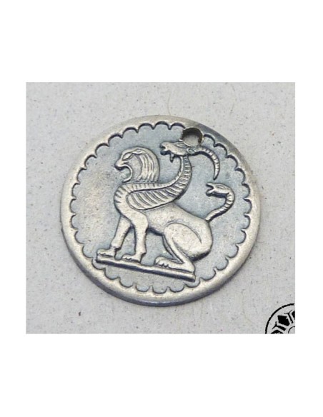 Breloque Chimère en métal argenté 15mm