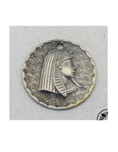 Breloque tête de Pharaon en métal argenté