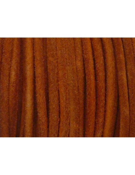 R-1m de Cordon cuir rond 3mm de couleur rouille mat