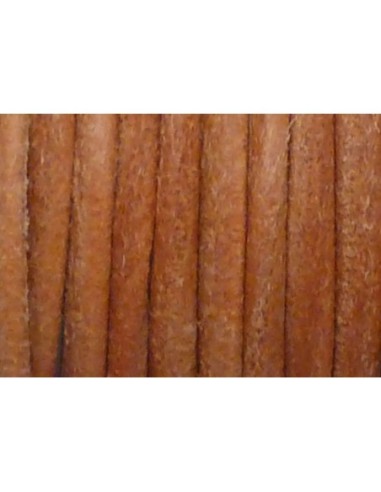 cordon cuir 3mm orange mat
