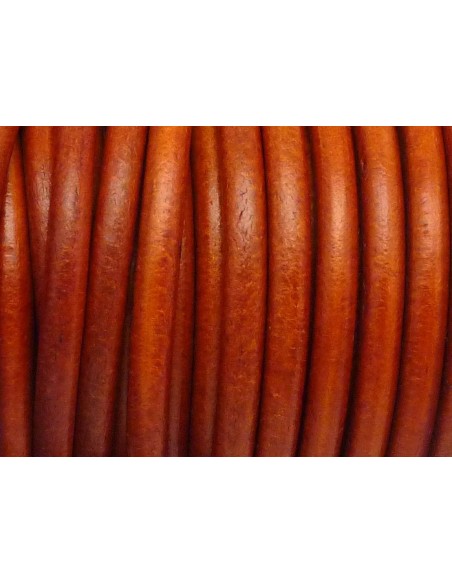 cordon cuir rond 4,6mm de couleur orange cordon cuir rond 4,6mm de couleur orange