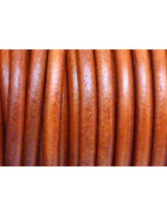 cordon cuir rond 4,6mm de couleur orange 2