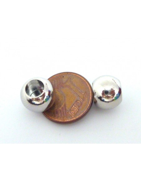 Fermoir aimanté en métal argenté pour cordon de 5mm