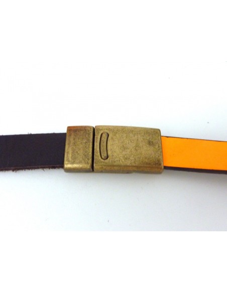 Fermoir aimanté rectangle 27,3mm en métal bronze pour lanière