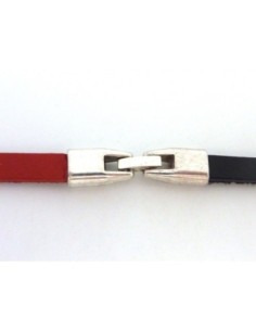 Fermoir clip métal argenté pour lanière de 6mm