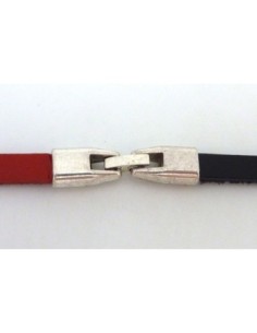 Fermoir clip métal argenté pour lanière de 6mm 2