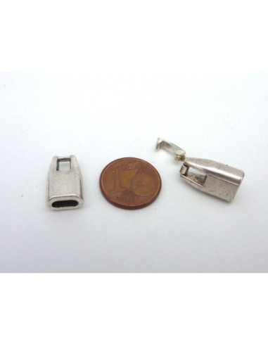Fermoir clip argenté pour lanière de 6mm