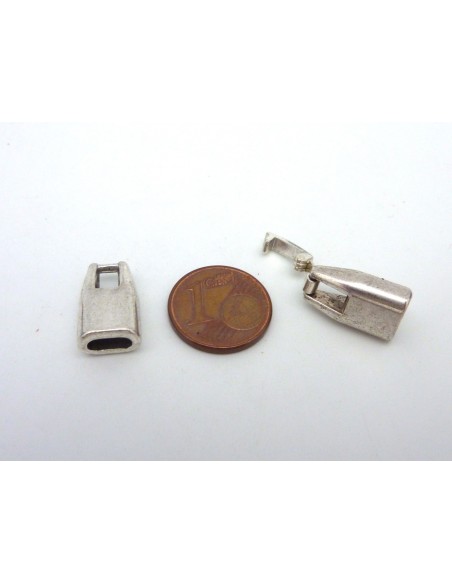 Fermoir clip argenté pour lanière de 6mm