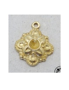 Pendentif  carré filigrane Vintage en laiton