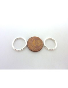 Anneaux de jonction 14mm en métal argenté brillant blanc épais 2