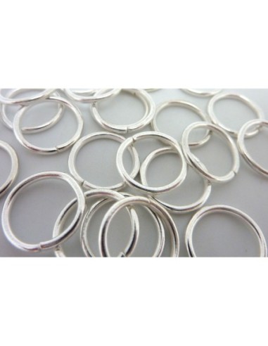 Anneaux de jonction 14mm en métal argenté brillant blanc épais