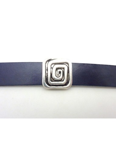 Perles passant argenté pour lanière cuir 13mm