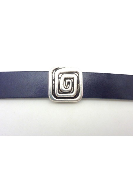 Perles passant argenté pour lanière cuir 13mm Perles passant argenté pour lanière cuir 13mm