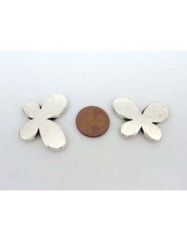 Grande Perle papillon argenté en métal  pour loisirs créatifs