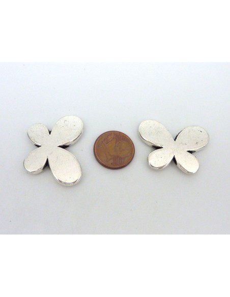 Grande Perle papillon argenté en métal  pour loisirs créatifs